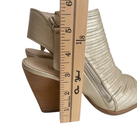 Paul Green Leather Metallic Cayanne Peep Toe Heeled Sandal Booties size 5 US - Picture 7 of 12